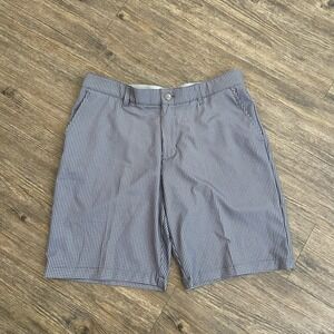 Adidas‎ Performance 10" Chino Golf Gray Checkered Flat Front Shorts Mens Size 34